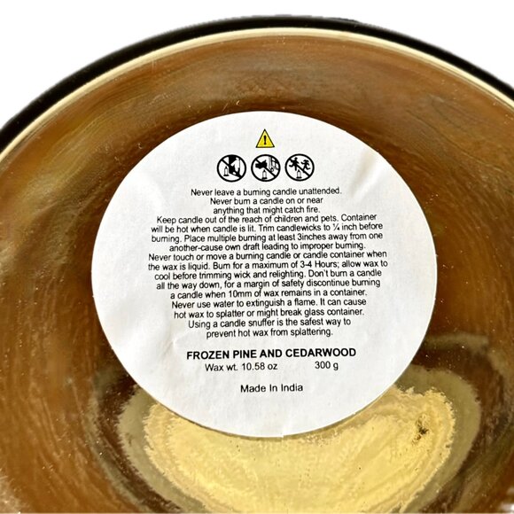 SALE  Etched Glass Bell Cloche Candle Pine Cedarwood Scented Soy Wax Gold Jar - Picture 9 of 11